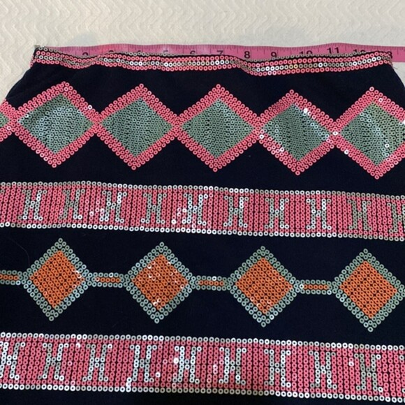 Francescas Blue Rain Sequin Micro Mini Skirt Disco Womens Small Festival Concert - Picture 3 of 9